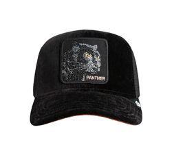 BASEBALL CAP IN VELLUTO NERO ICED PANTHER STRASS